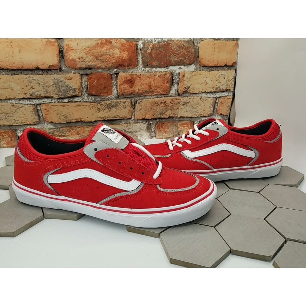 Vans Skate Rowley Red Geoff Rowley White Suede Sneakers Mens Sz 9.5 Rare Popcush